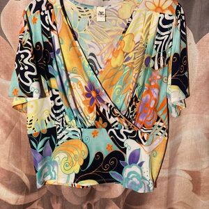 Sew In Love Multicolor Floral Wrap Blouse